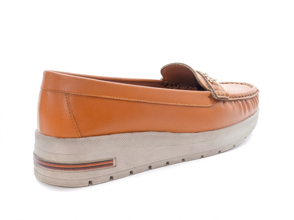 Women's Synthetic Slip-On Loafer — Tan​
