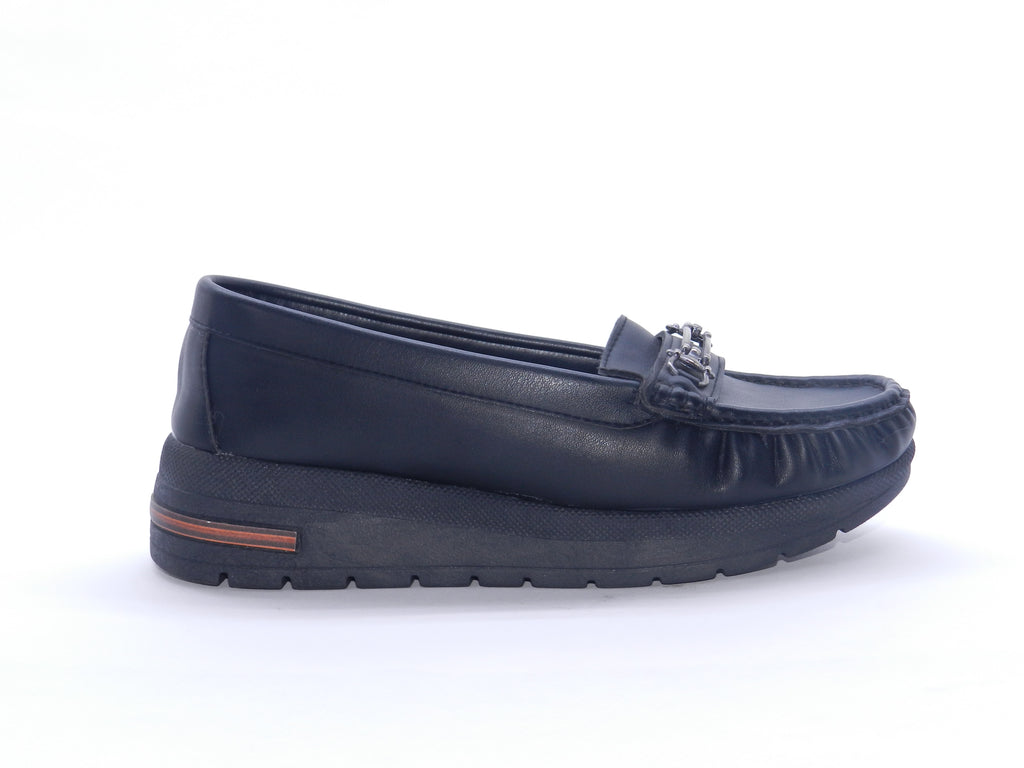Women's Synthetic Slip-On Loafer — Black