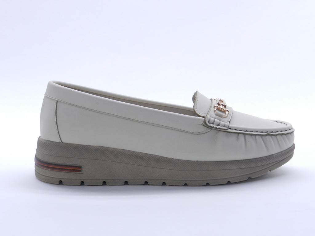 Women's Synthetic Slip-On Loafer — Beige