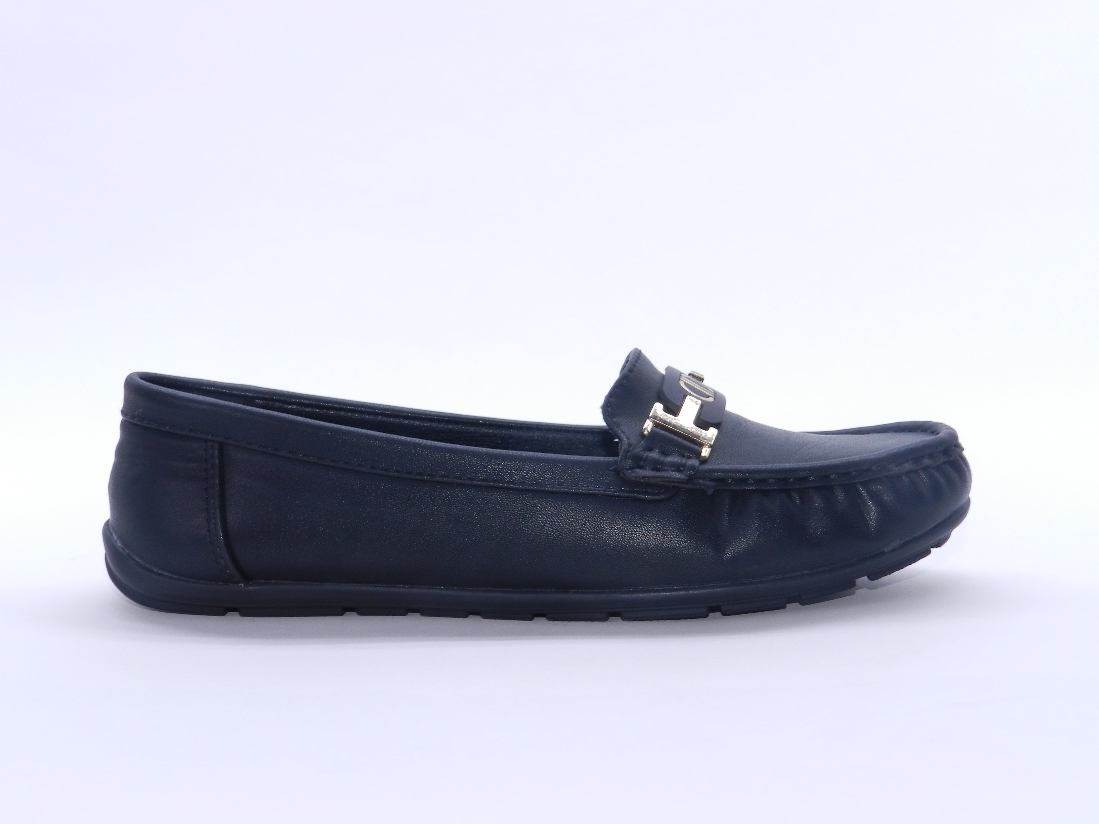 Women's Faux Leather Slip-On Loafer — Black