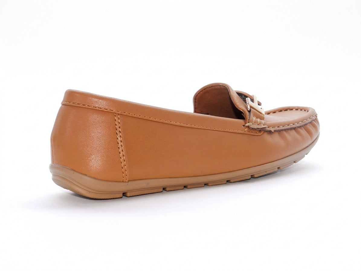 Women's Faux Leather Slip-On Loafer — Tan​
