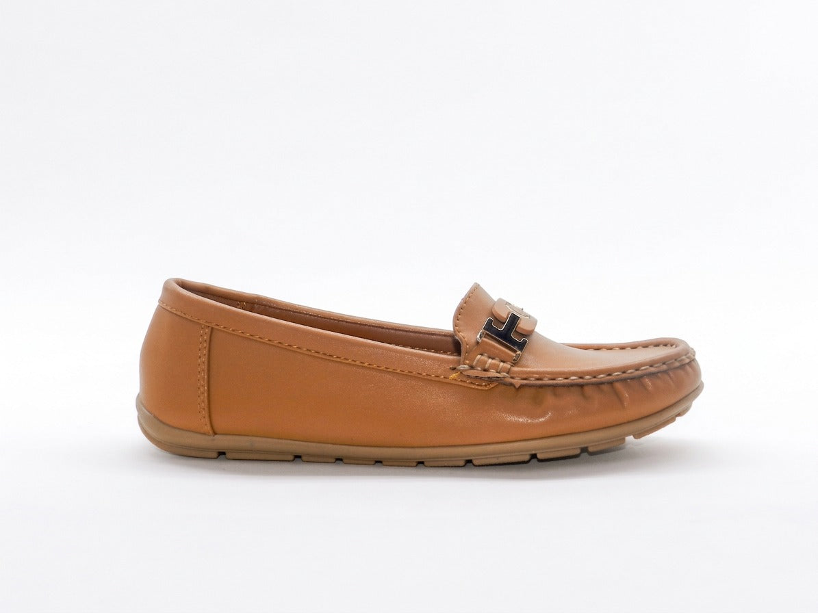 Women's Faux Leather Slip-On Loafer — Tan​