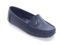 Women's Faux Leather Slip-On Flat — Black