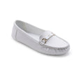 Women's Faux Leather Slip-On Loafer — White​