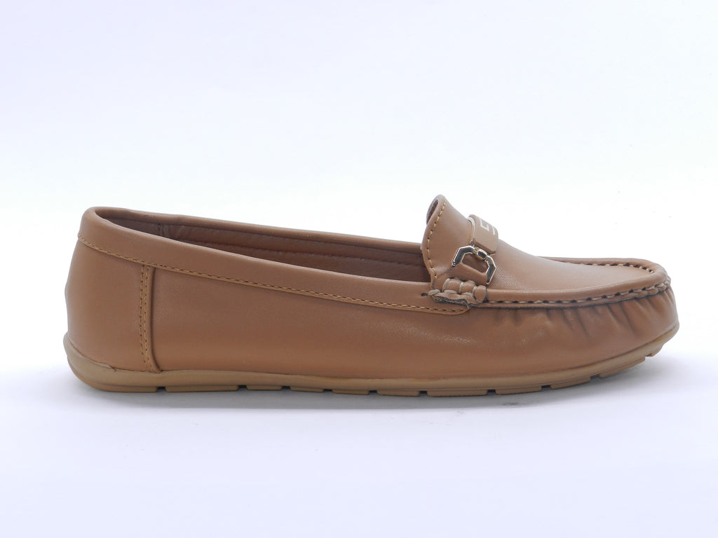 Women's Faux Leather Slip-On Loafer — Tan