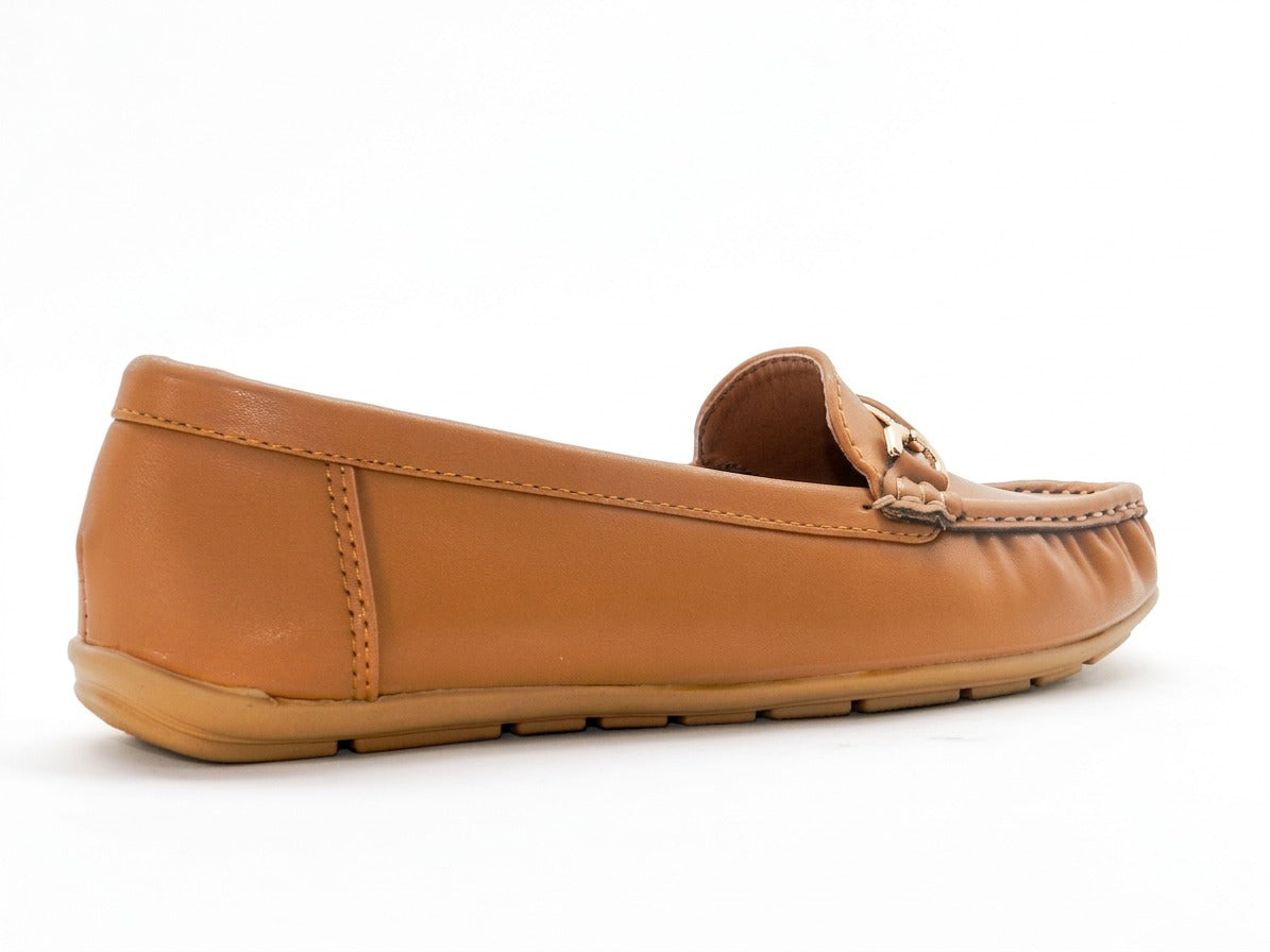 Women's Faux Leather Slip-On Loafer — Tan​