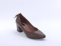 Women's Patent Faux Leather Block Heel Pumps — Coffee