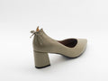 Women's Patent Faux Leather Block Heel Pumps — Beige​
