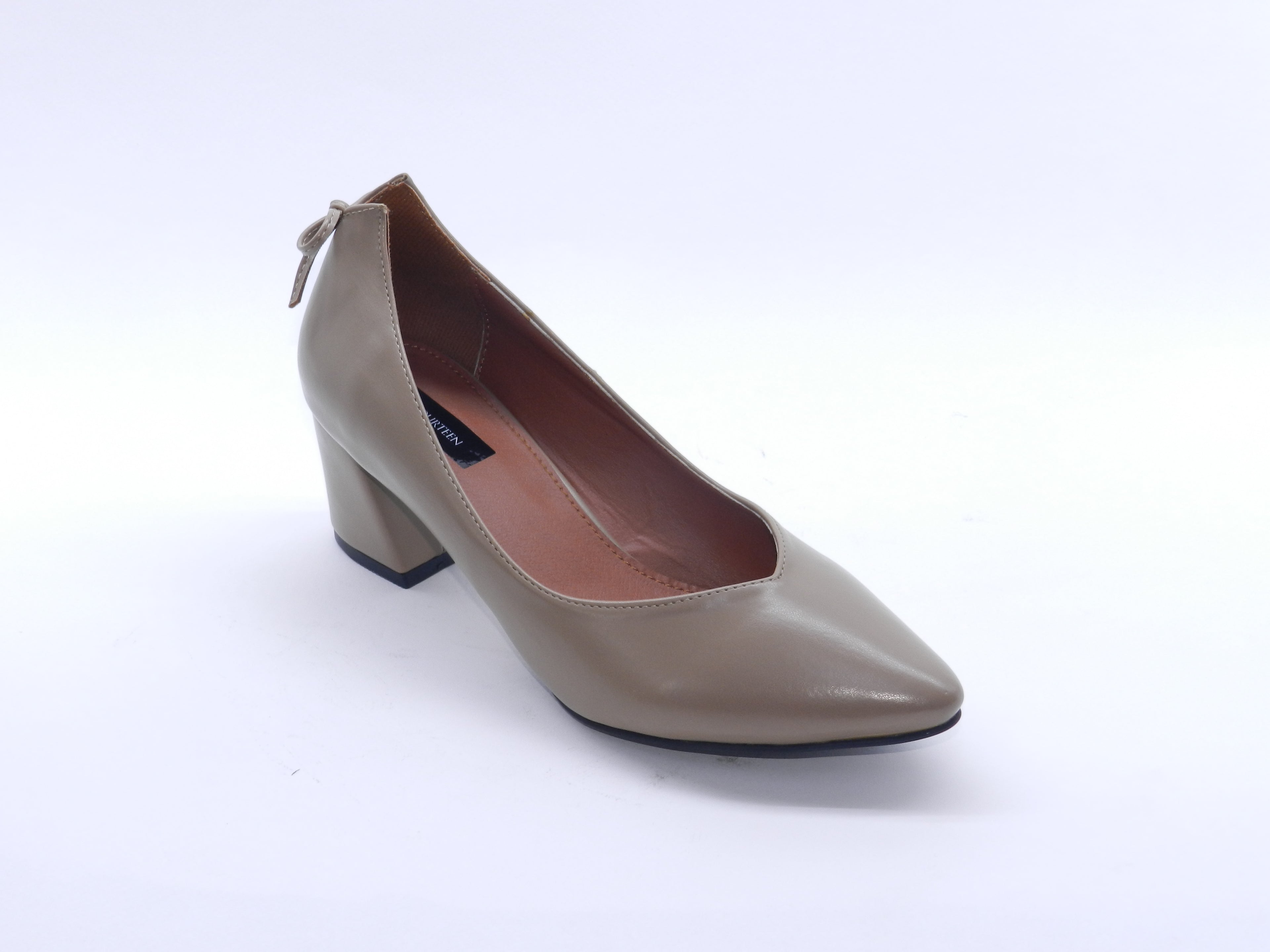 Women's Patent Faux Leather Block Heel Pumps — Gunmetal