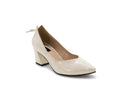 Women's Patent Faux Leather Block Heel Pumps — Patent White​