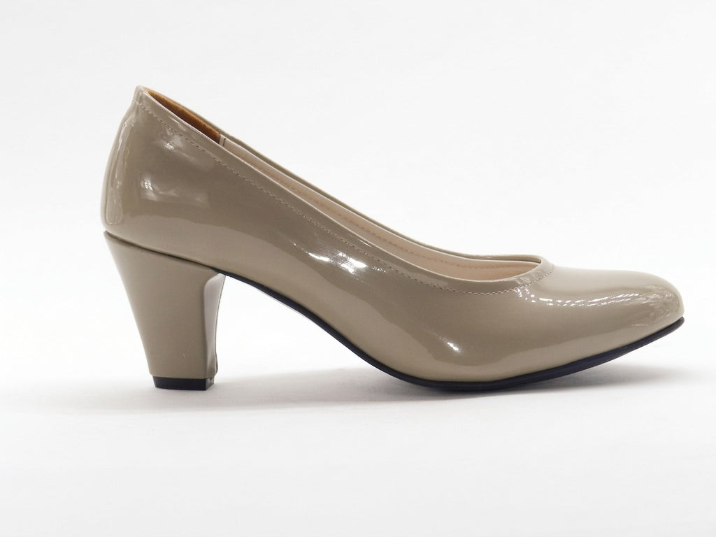 Women's Faux Leather Slip-On Pumps — Patent Coffee​