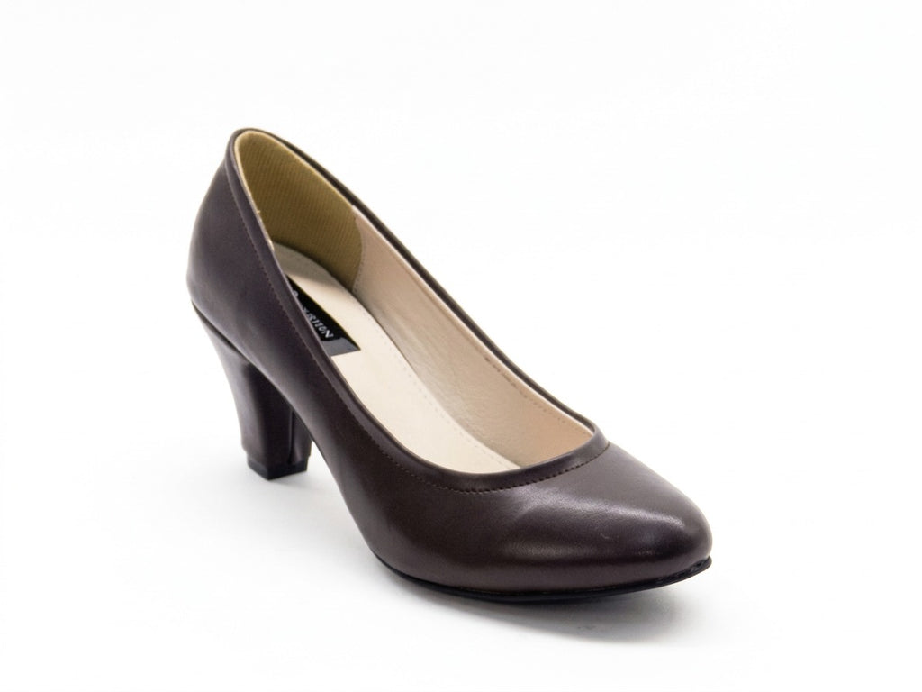 Women's Faux Leather Slip-On Pumps — Brown​