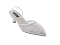 Women's Beaded Mesh Slingback Sabot — White​