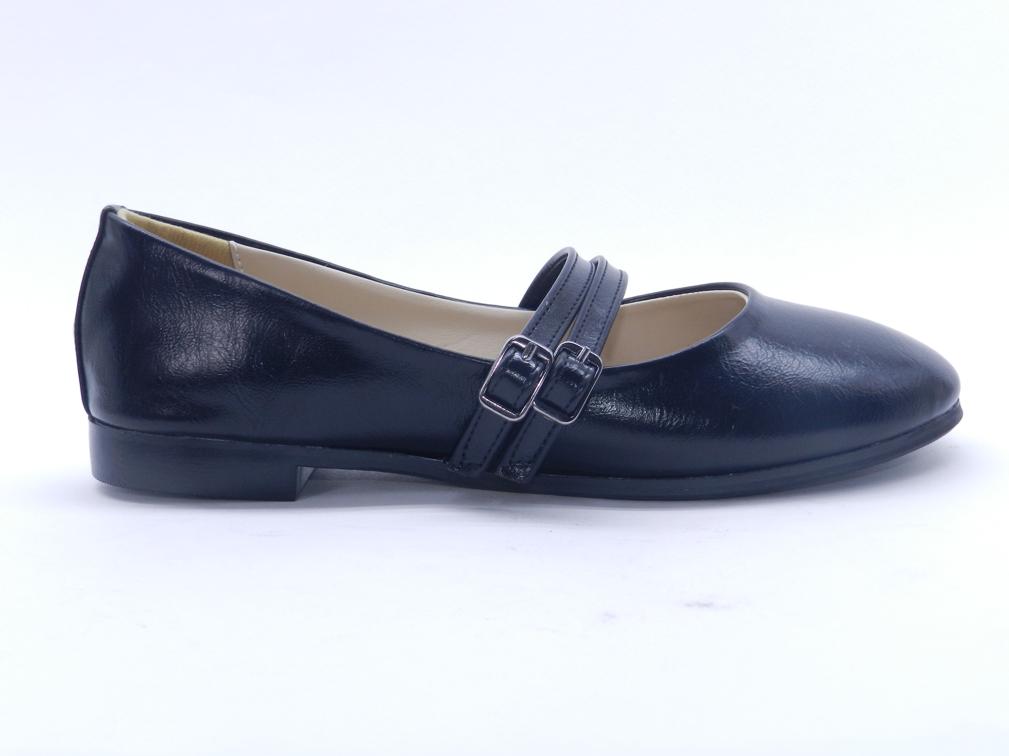Women's Synthetic Slip-On Ballerina — Black