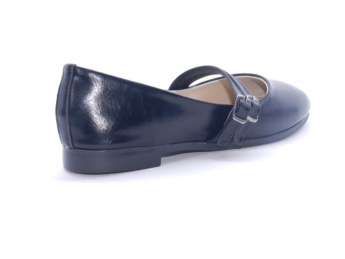 Women's Synthetic Slip-On Ballerina — Black