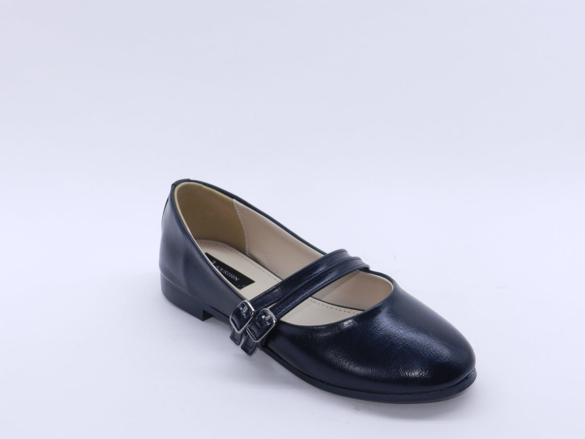 Women's Synthetic Slip-On Ballerina — Black