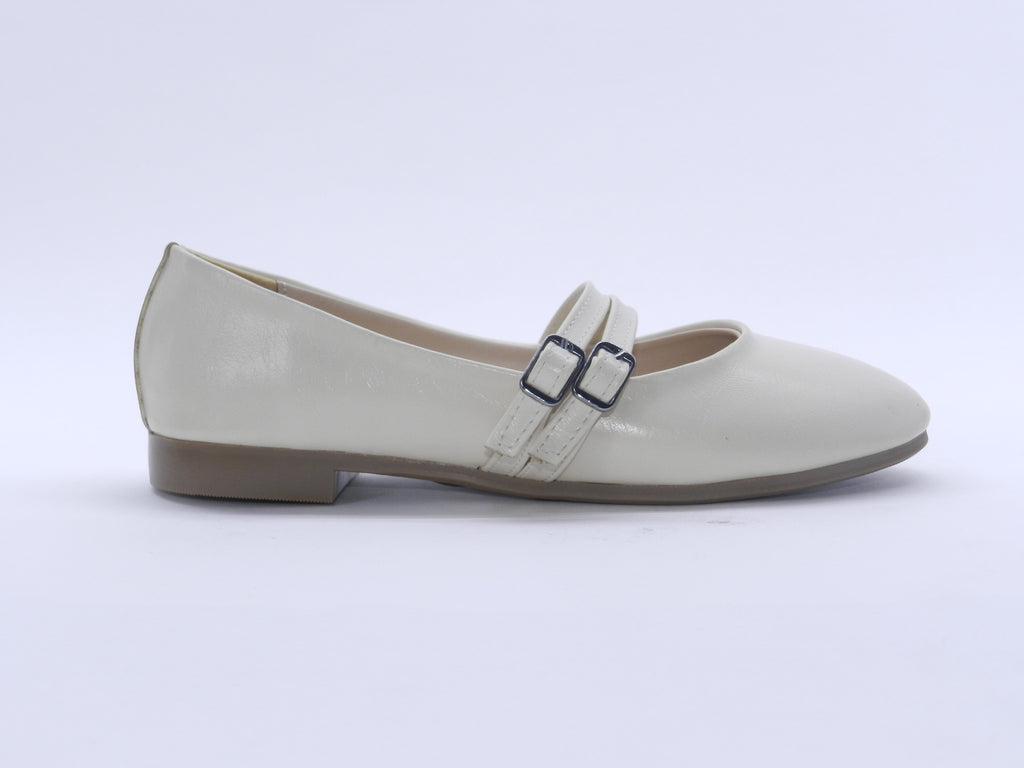 Women's Synthetic Slip-On Ballerina — Beige