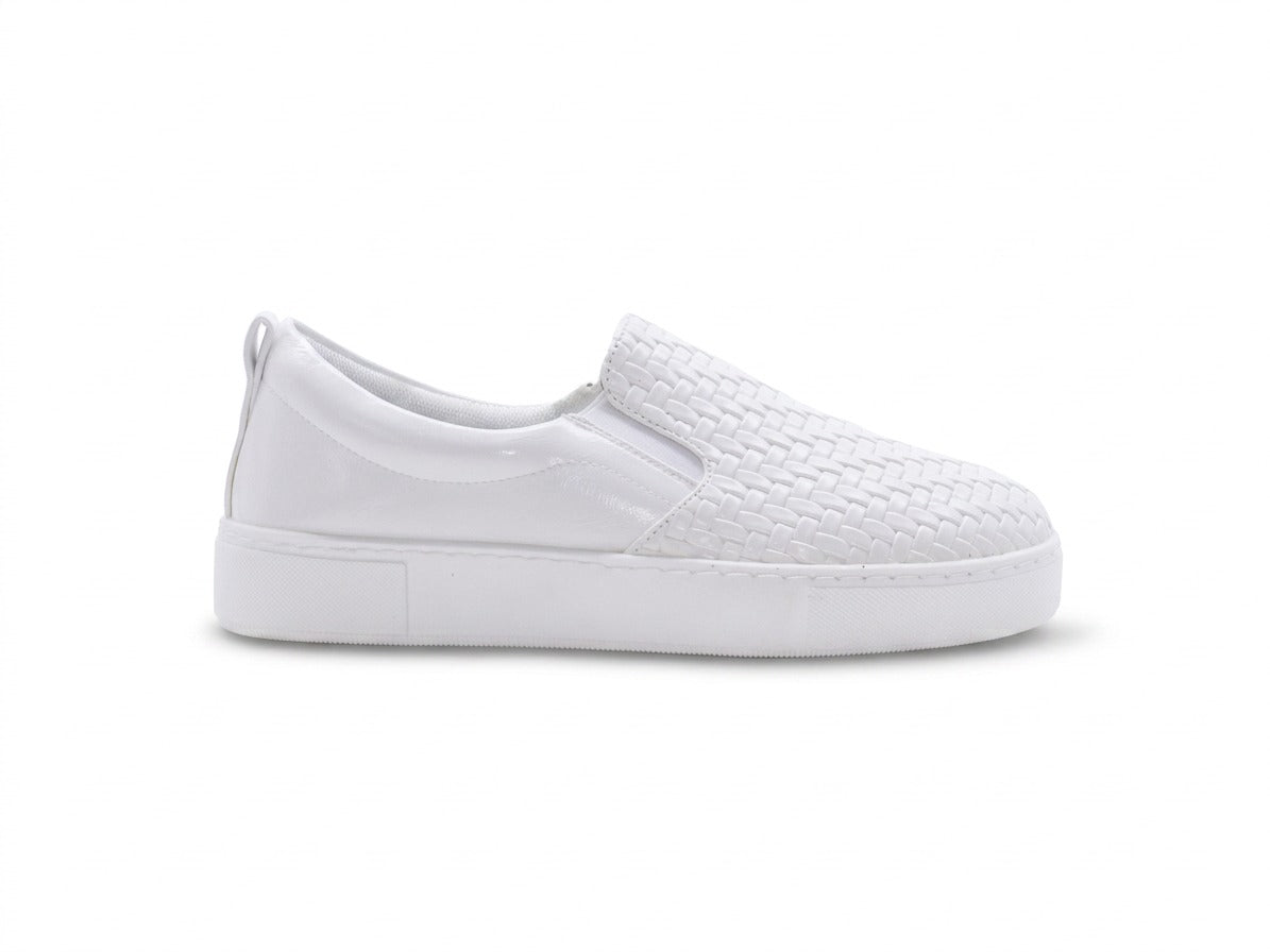 Women's Woven Slip-On Sneaker — White​