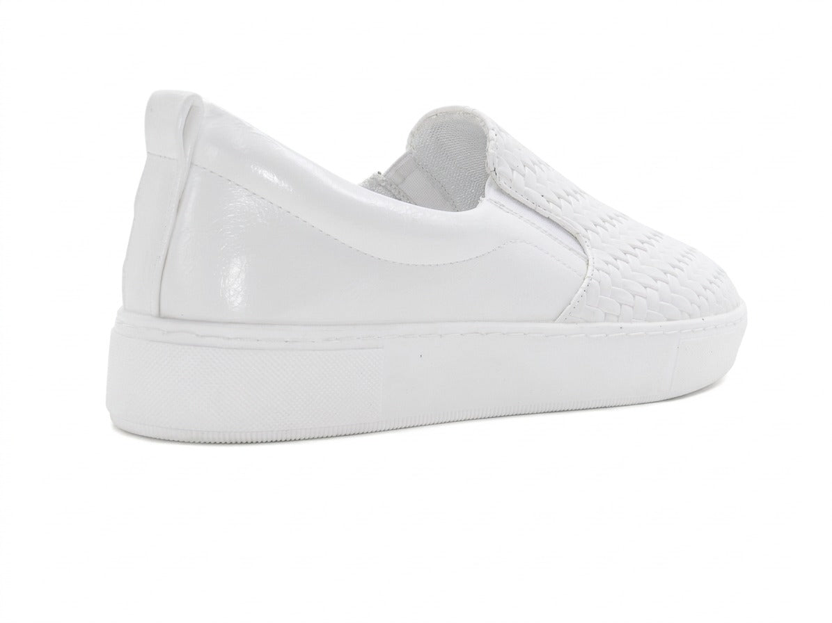 Women's Woven Slip-On Sneaker — White​