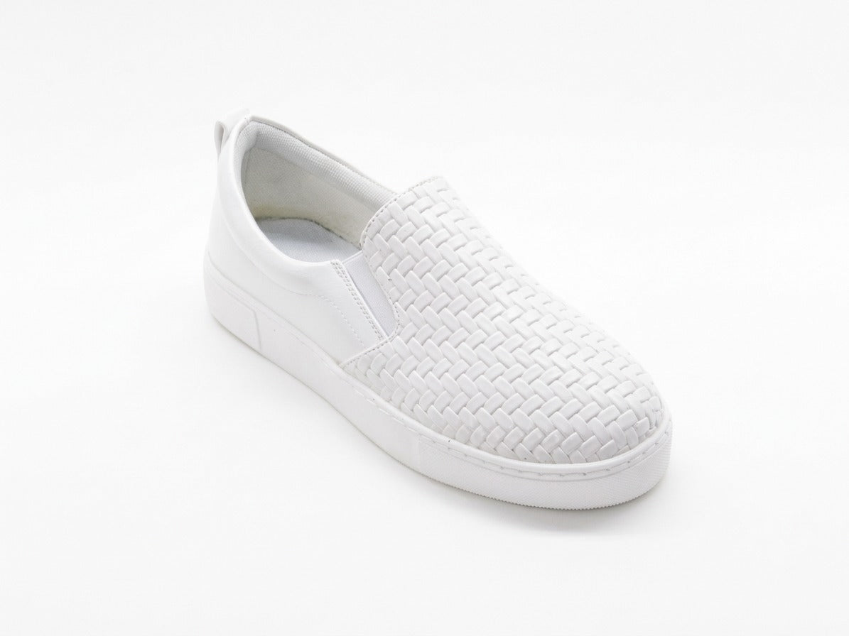 Women's Woven Slip-On Sneaker — White​