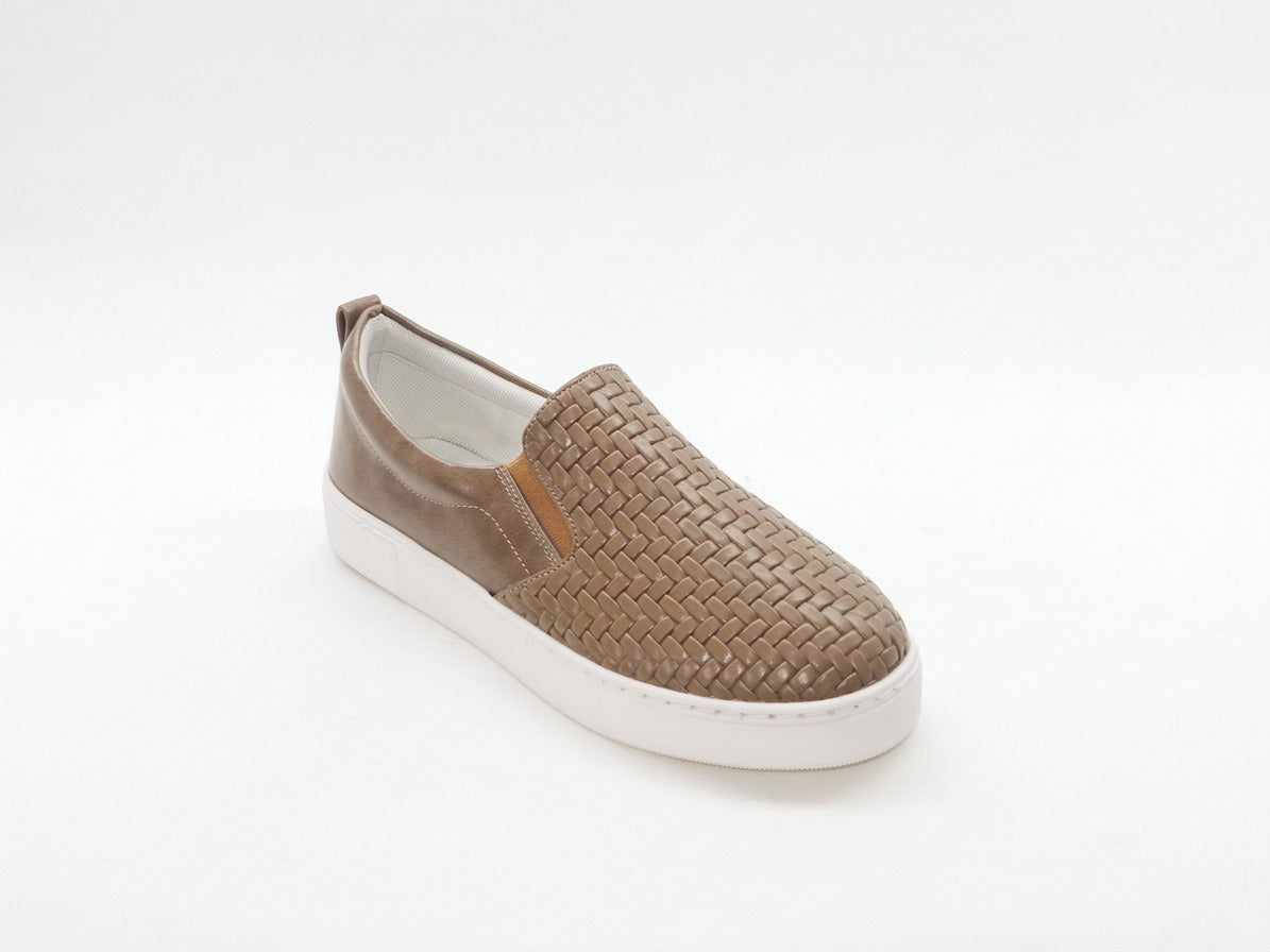 Women's Woven Slip-On Sneaker — Coffee