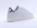 Women's Faux Leather Lace-Up Sneaker — White/Silver