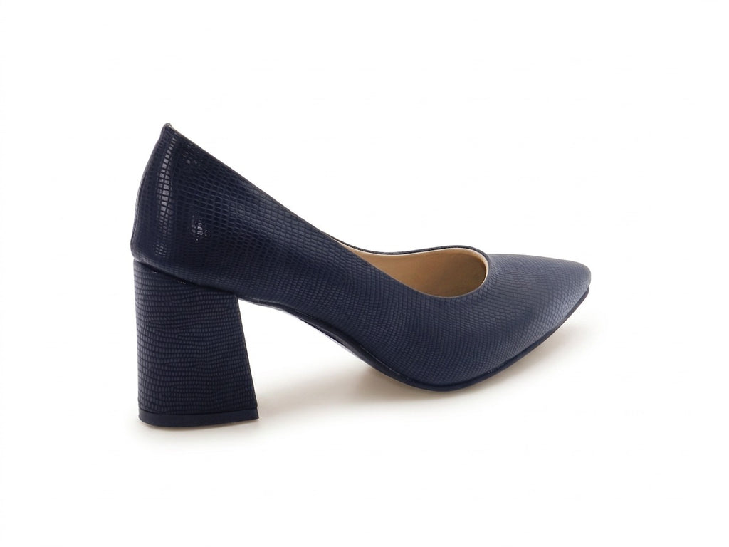 Women's Textured Block Heel Pumps — Lizard Black​