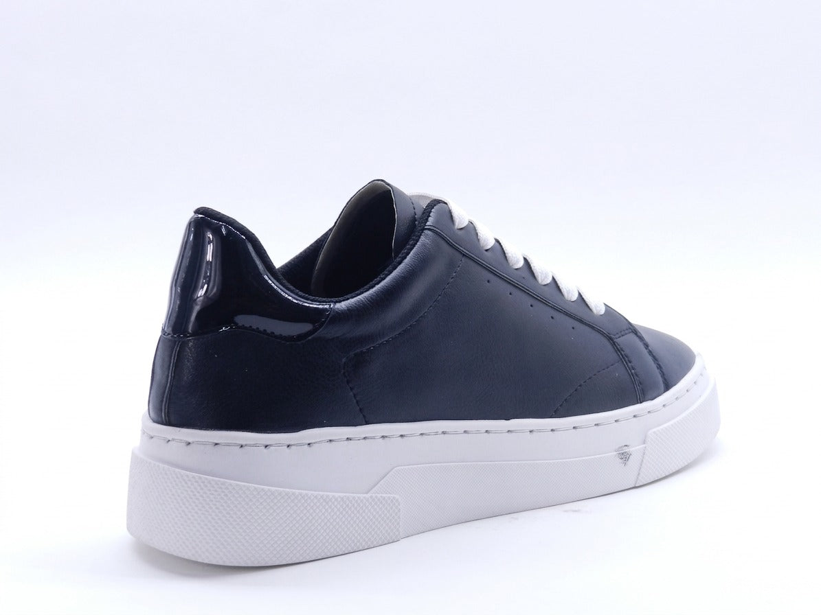 Women's Faux Leather Lace-Up Sneaker — Black​