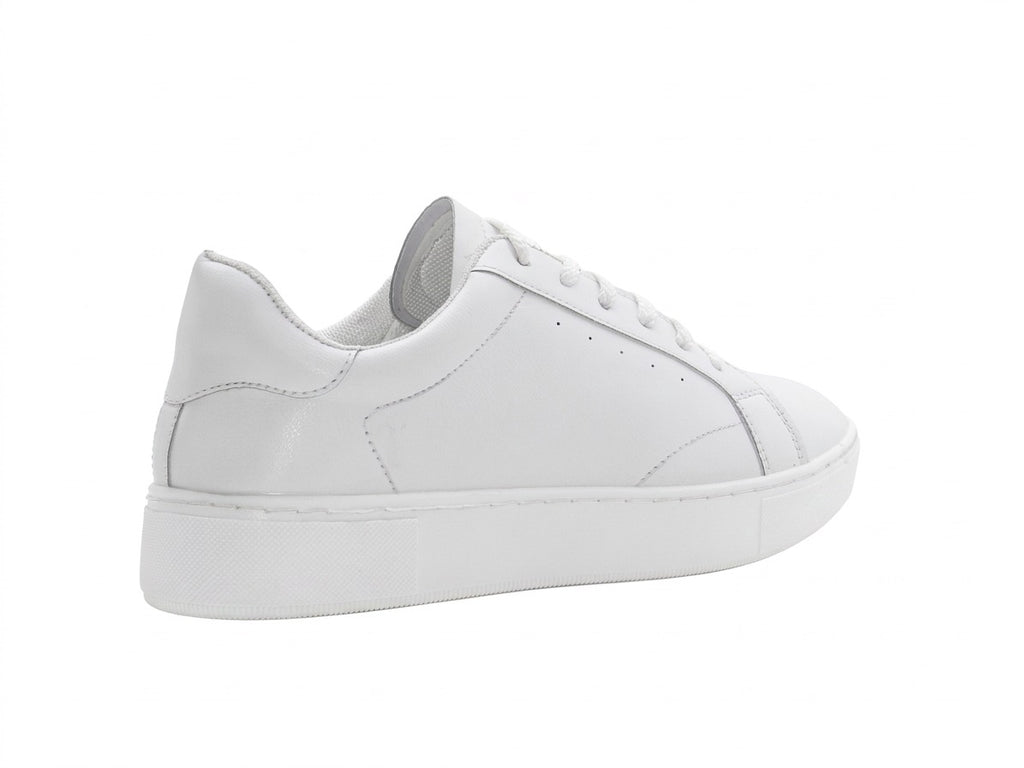 Women's Faux Leather Lace-Up Sneaker — White​