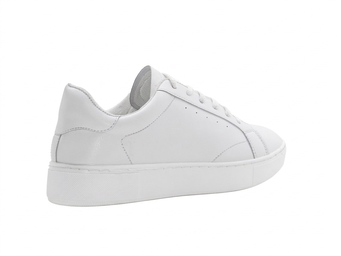 Women's Faux Leather Lace-Up Sneaker — White​