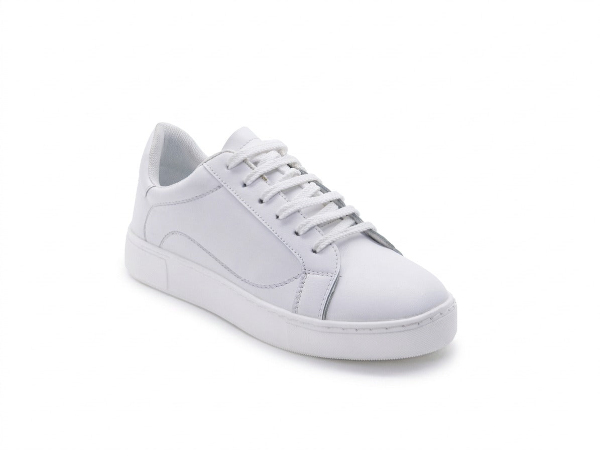 Women's Synthetic Lace-Up Sneaker — White