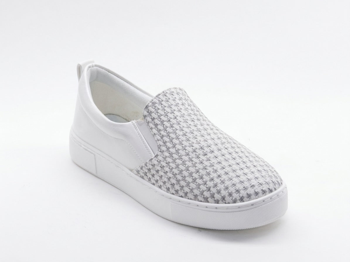Women's Synthetic Slip-On Sneaker — Black/White