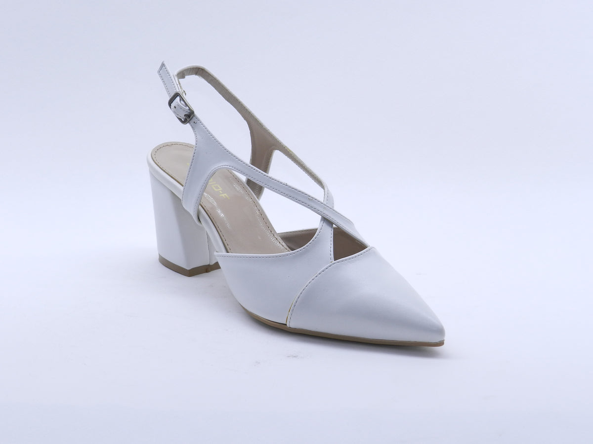 Women's Faux Leather Slingback Sabot — White