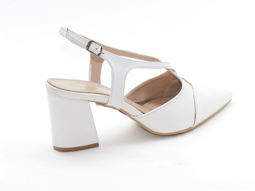 Women's Faux Leather Slingback Sabot — White​