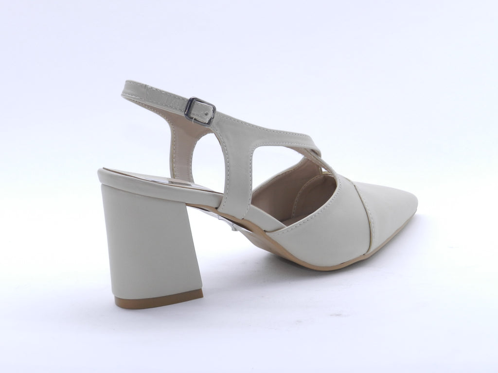 Women's Faux Leather Slingback Sabot — Beige