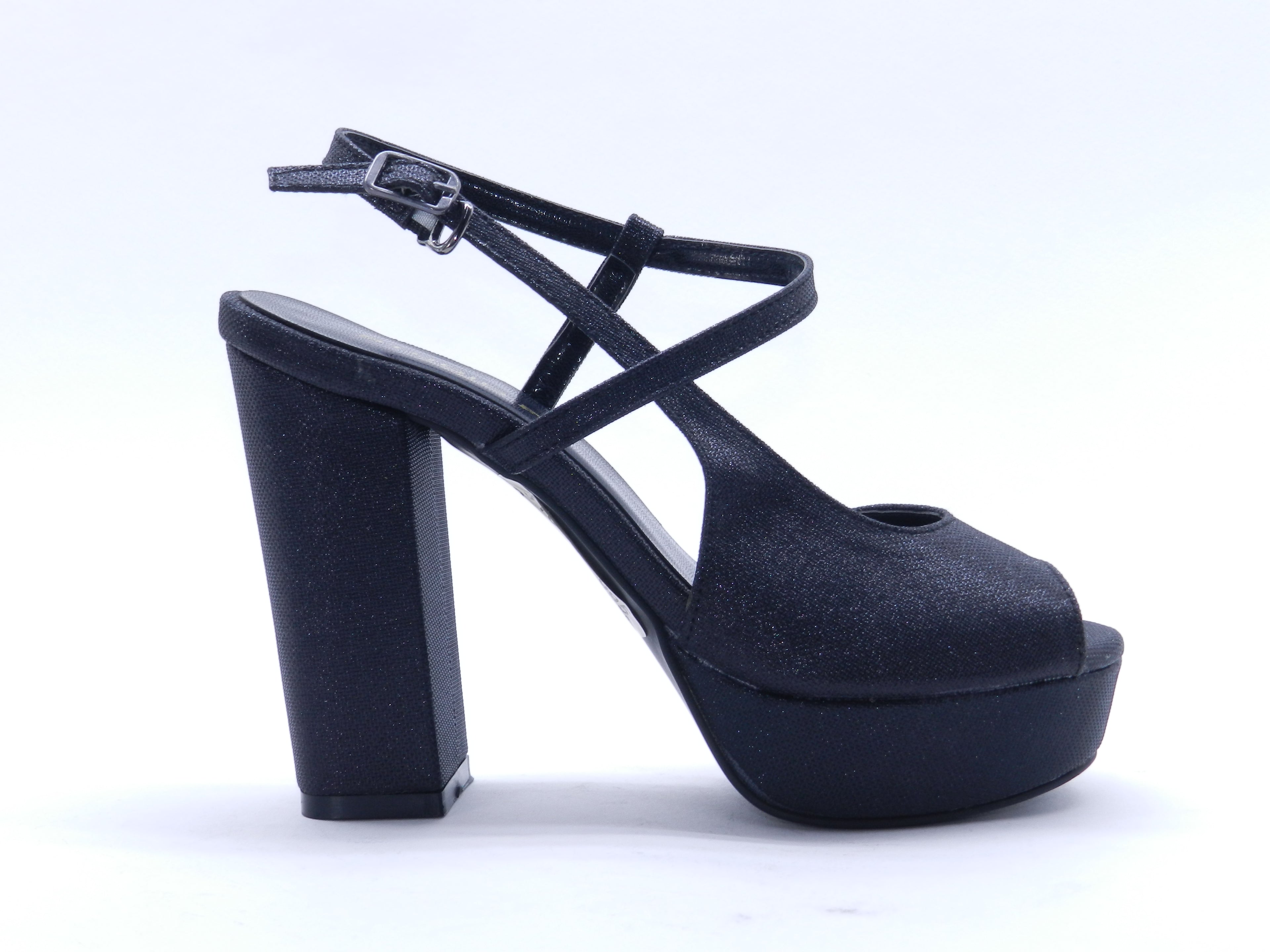 Women's Glitter Platform Soiree Sandal — Crystal Black