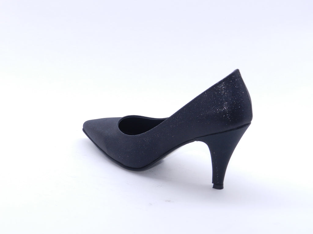 Women's Glitter Pointed Toe Stiletto Pumps — Crystal Black