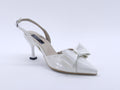 Women's Patent Slingback Bow Sabot — Patent White
