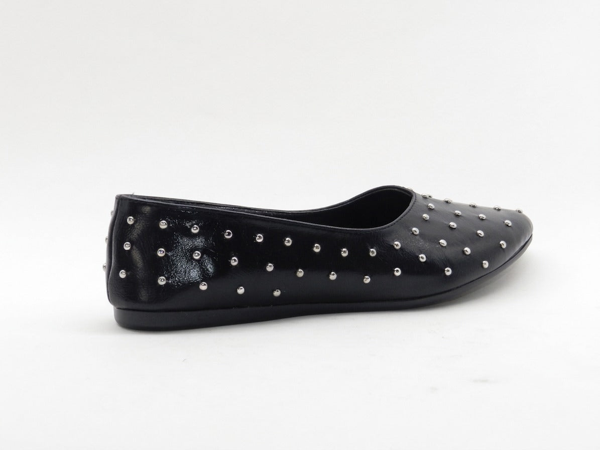 Women's Studded Pointed Toe Ballerina Flats — Black​
