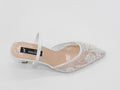 Women's Beaded Mesh Slingback Sabot — White