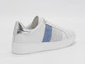 Women's Synthetic Lace-Up Sneaker — White/Silver