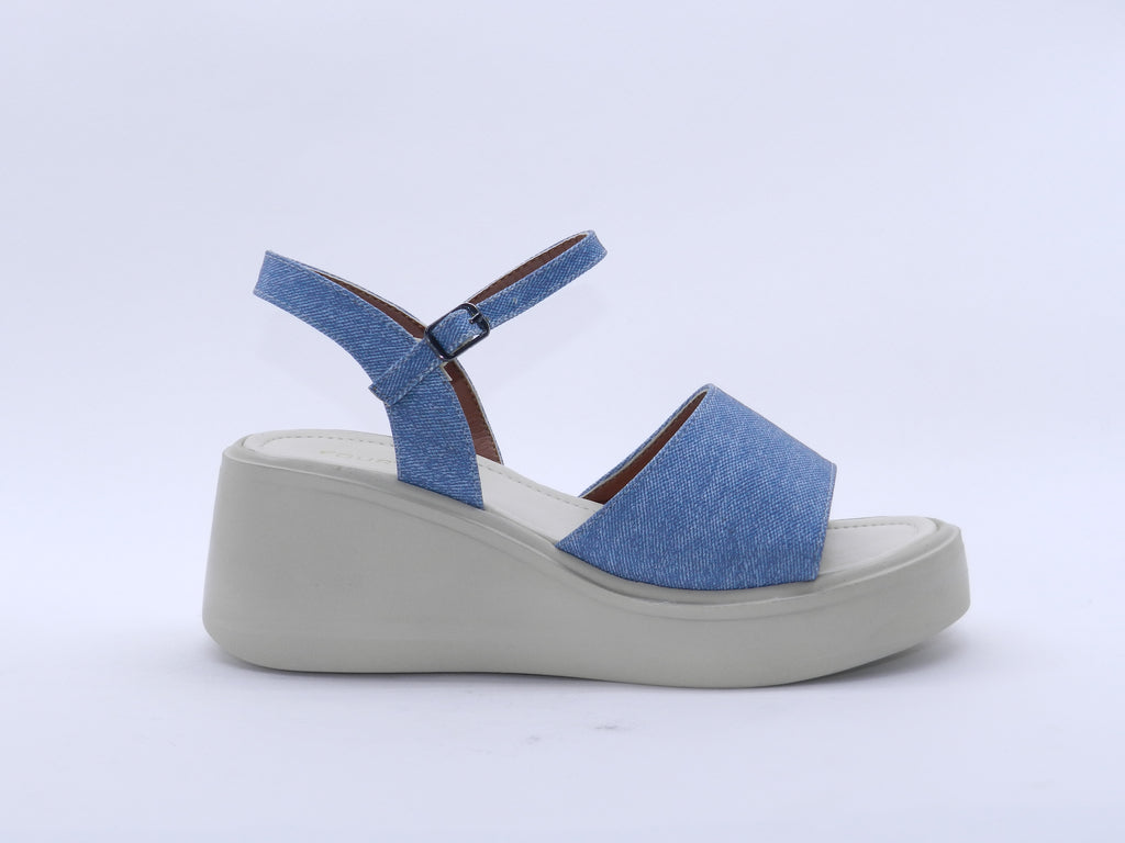 Women's Denim Platform Wedge Sandal — Denim