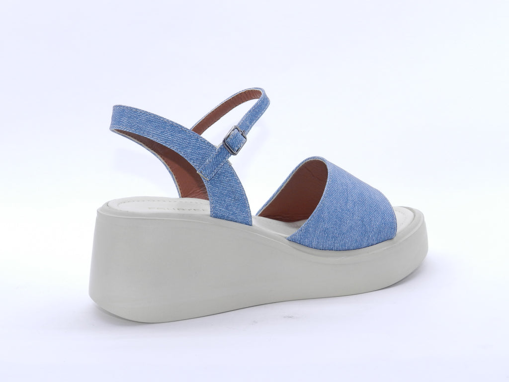 Women's Denim Platform Wedge Sandal — Denim