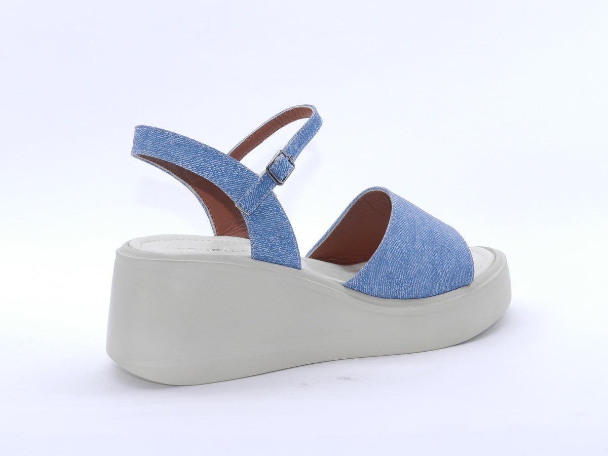 Women's Denim Platform Wedge Sandal — Denim