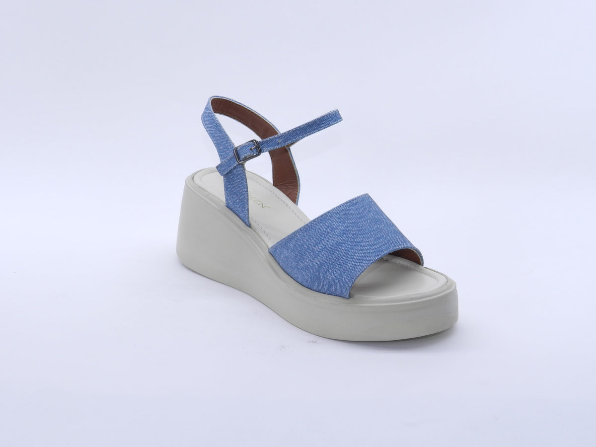 Women's Denim Platform Wedge Sandal — Denim