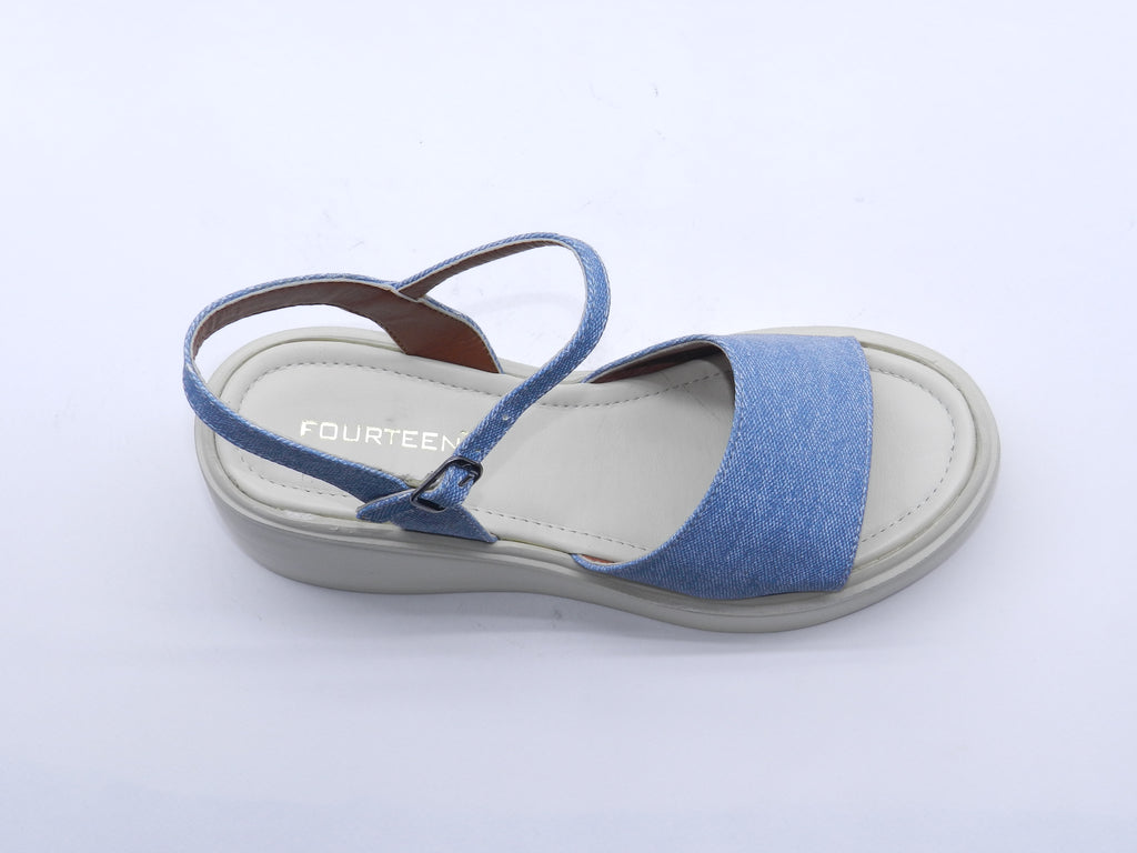 Women's Denim Platform Wedge Sandal — Denim