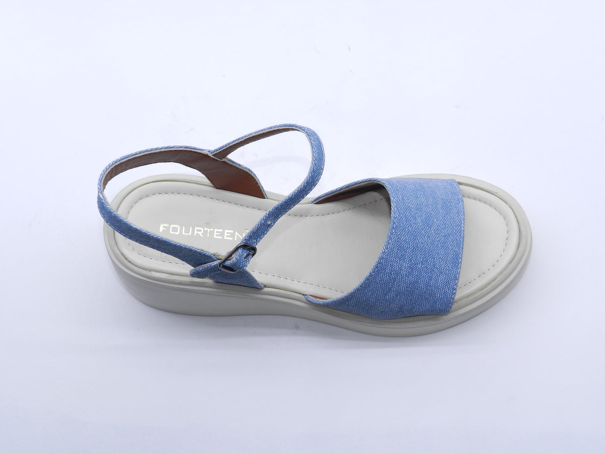 Women's Denim Platform Wedge Sandal — Denim