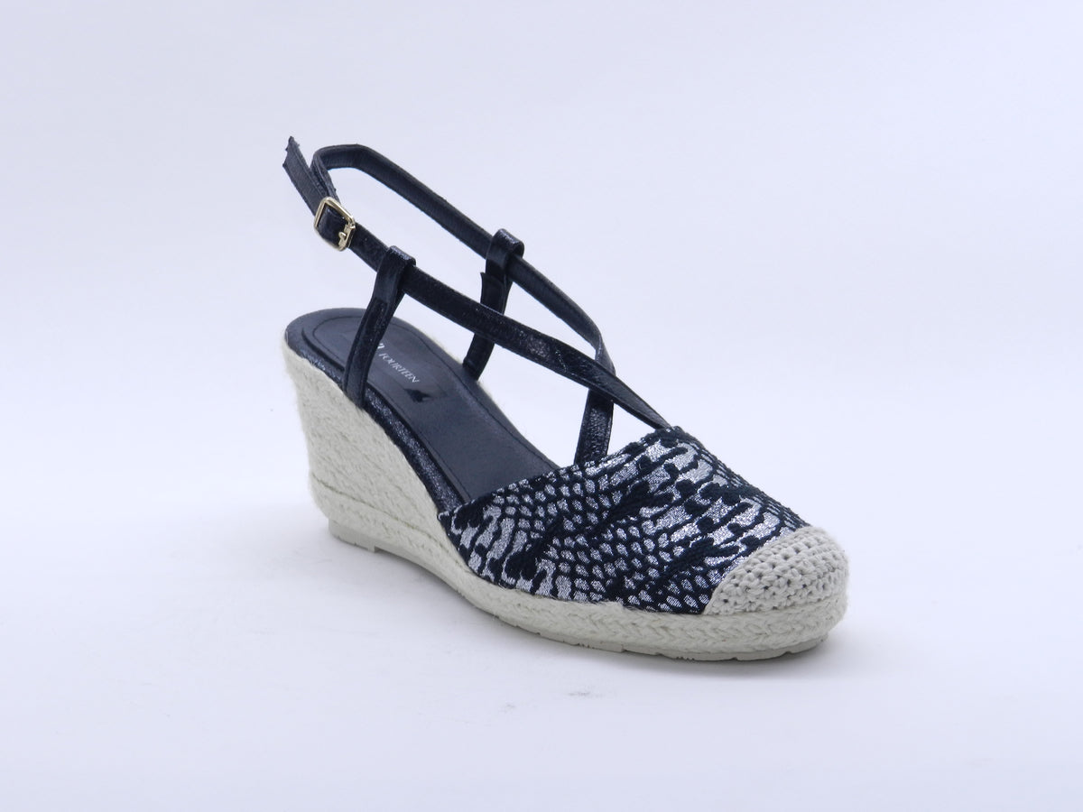 Women's Synthetic Wedge Espadrille Sandal — Black