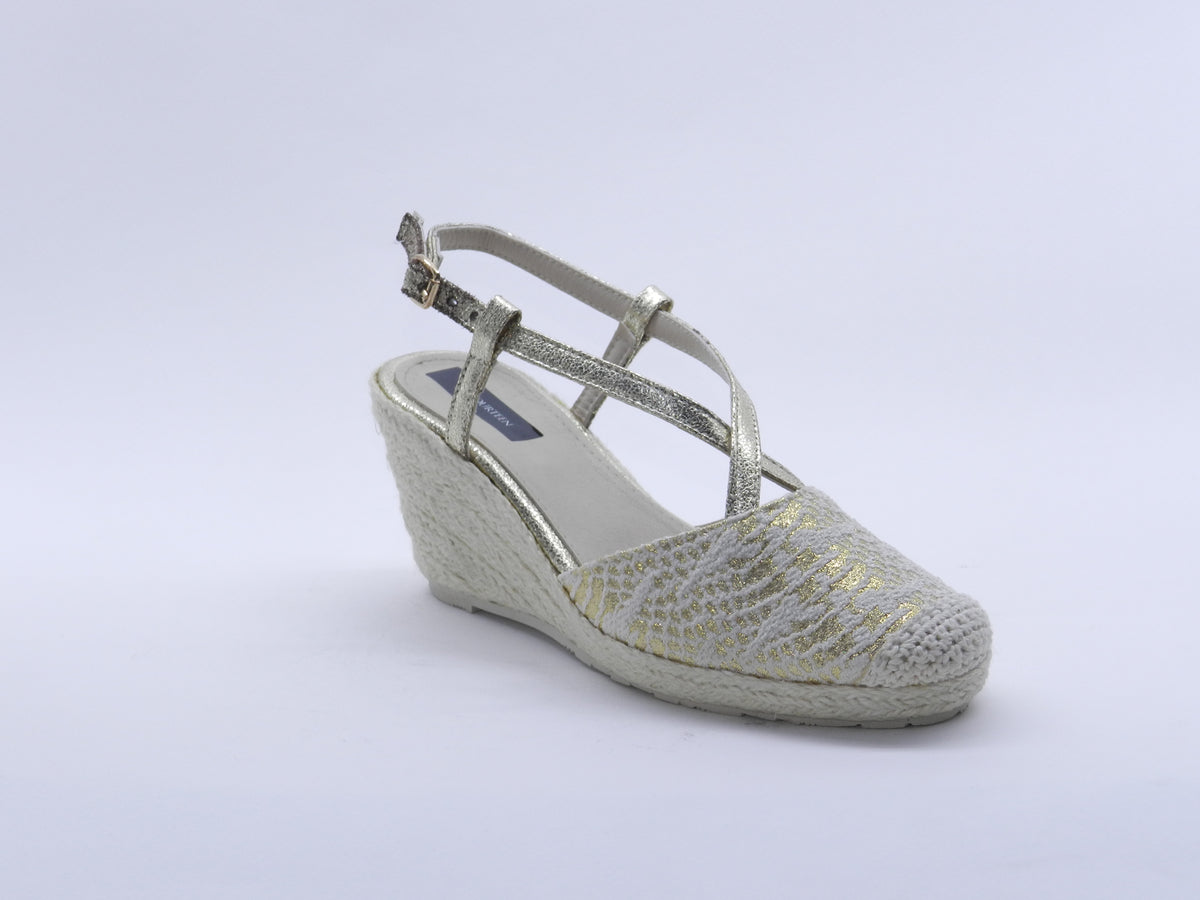 Women's Synthetic Wedge Espadrille Sandal — Beige