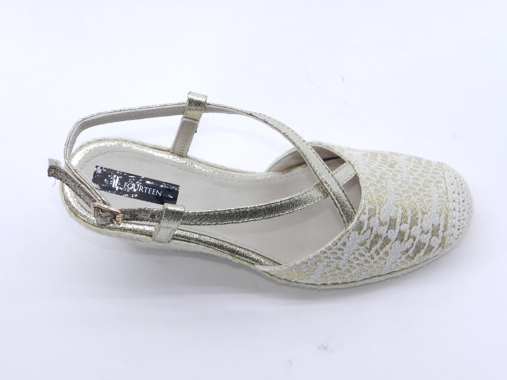 Women's Synthetic Wedge Espadrille Sandal — Beige